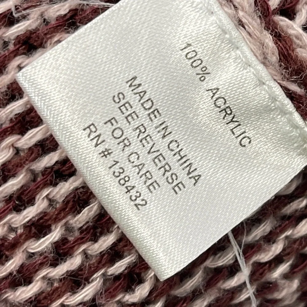 ModCloth Standout Burgundy Knit Open Front Cardigan Sweater Size Large